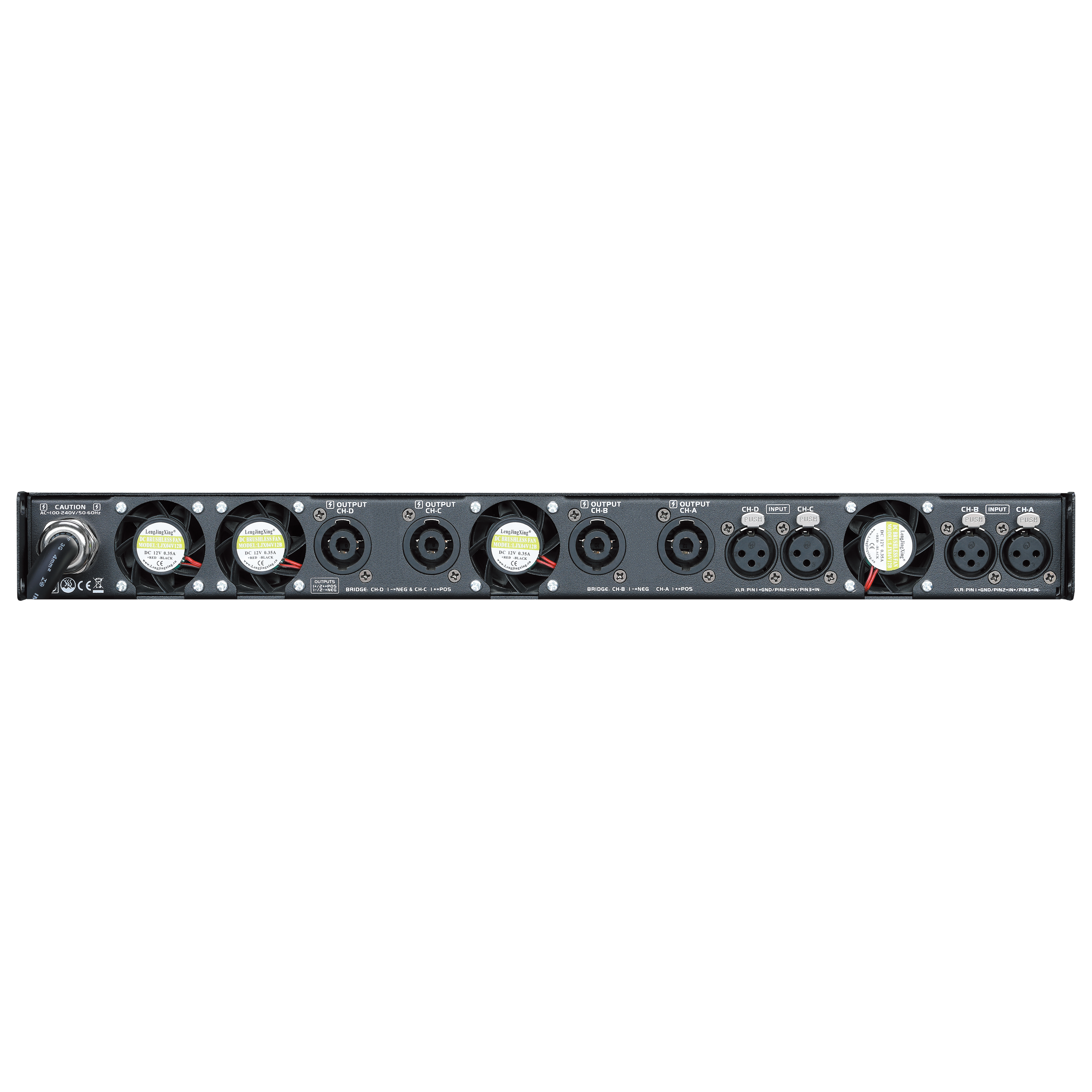 DSP 4 channels GaN class D power amplfier